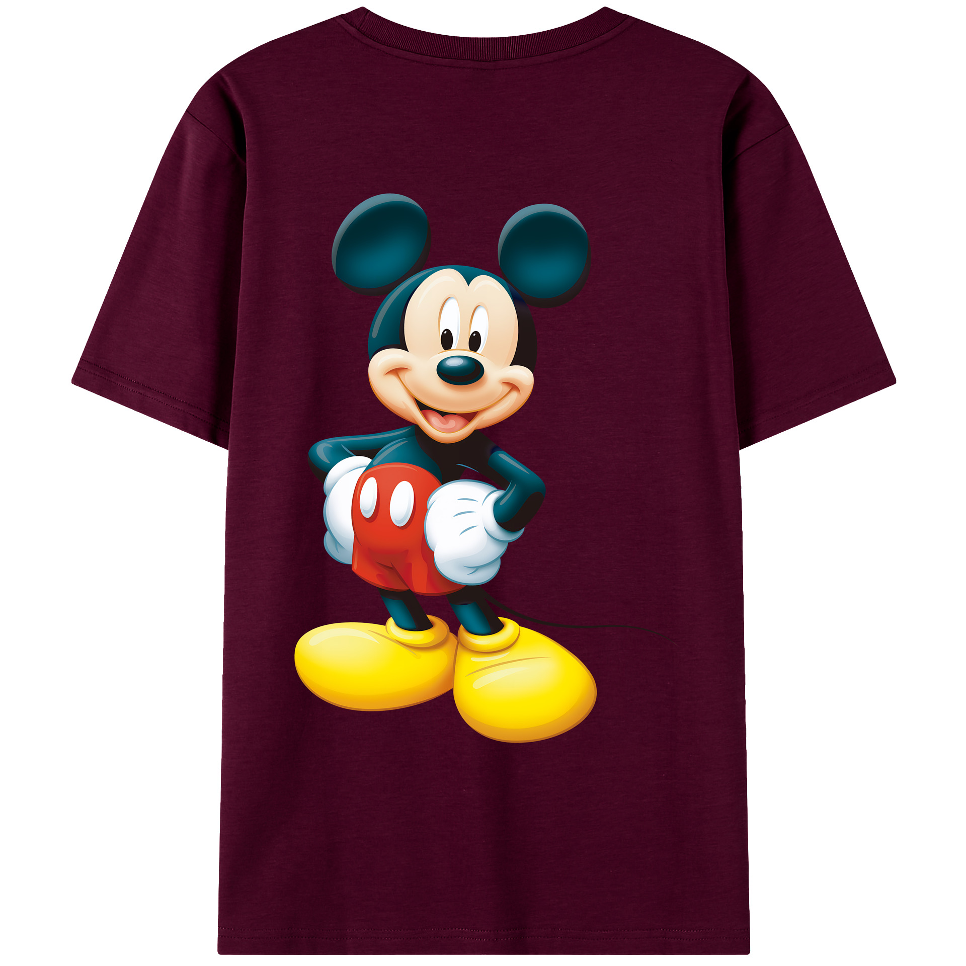 ミッキーマウス Mickey Mouse レディース半袖Tシャツ(バックプリント)